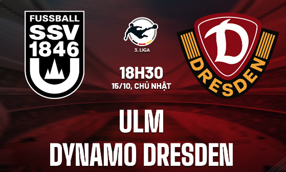 Dự đoán Ulm vs Dynamo Dresden 18h30 ngày 15/10 (Hạng 3 Đức 2023/24)